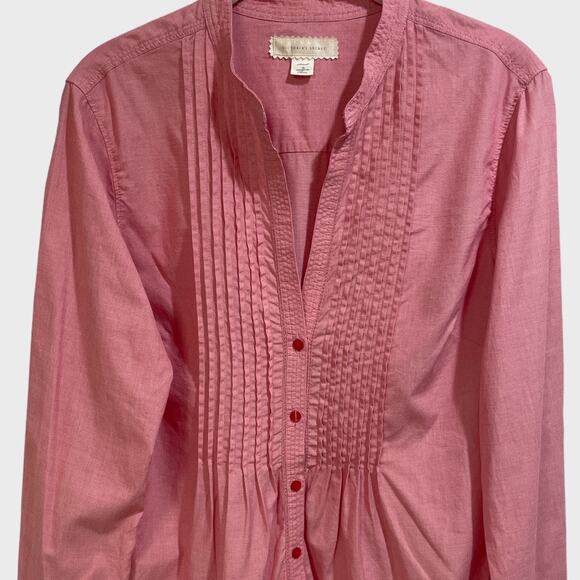 Victoria Secret Pleated Red Front Button up Blouse Size Small - Picture 4 of 12